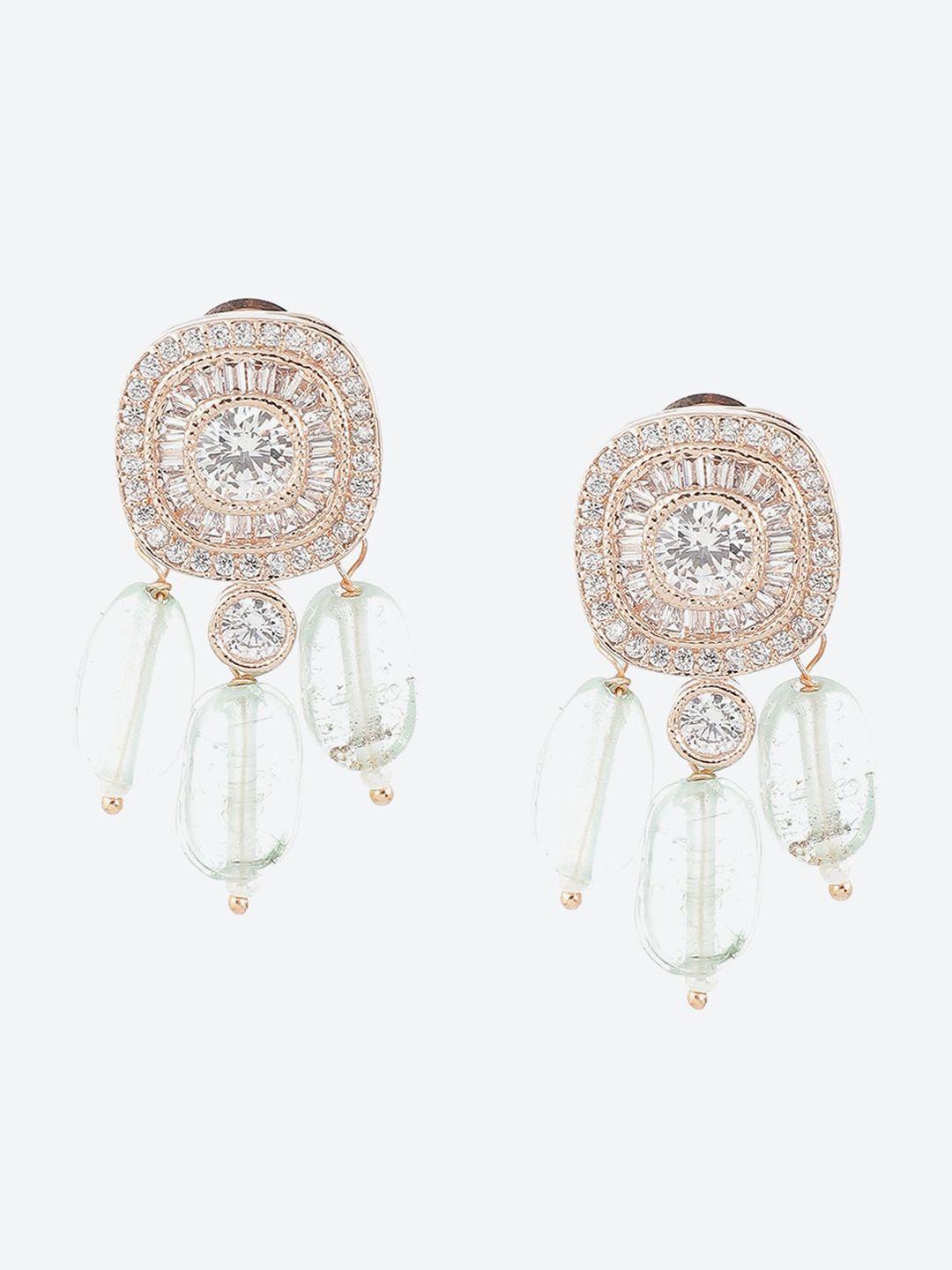 biba gold-plated contemporary drop earrings