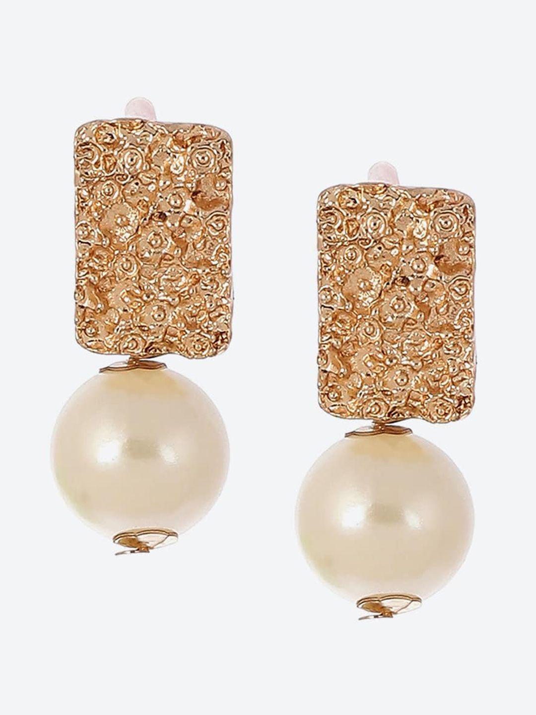 biba gold-plated contemporary drop earrings