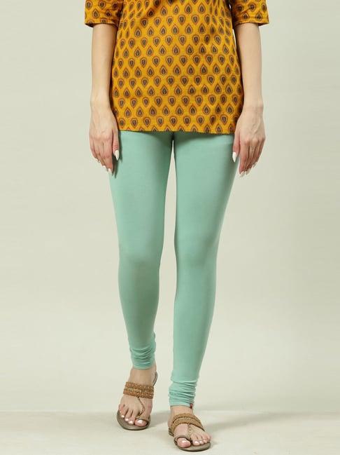 biba green regular fit leggings