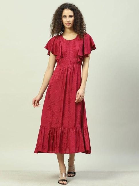 biba maroon midi dress