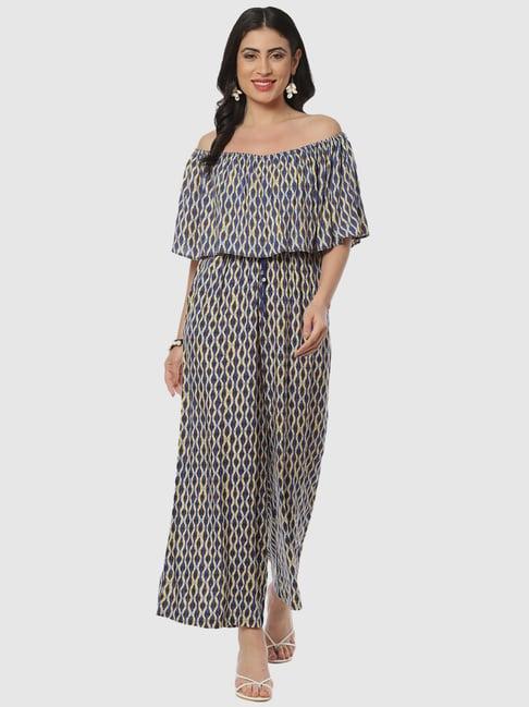 biba navy printed jumpsuit