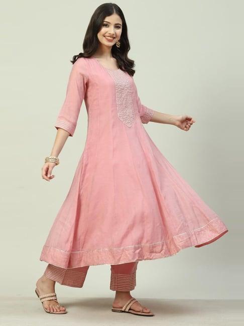 biba peach kurta palazzo set