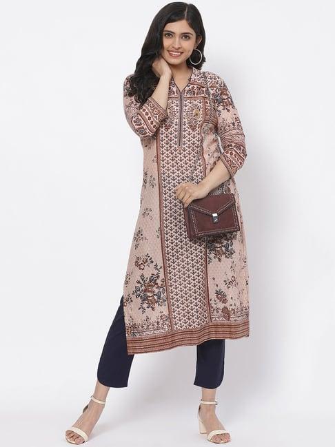 biba pink printed kurta