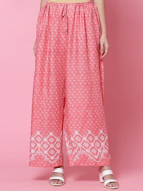 biba pink printed palazzos