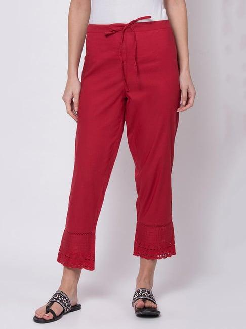 biba red narrow fit pants