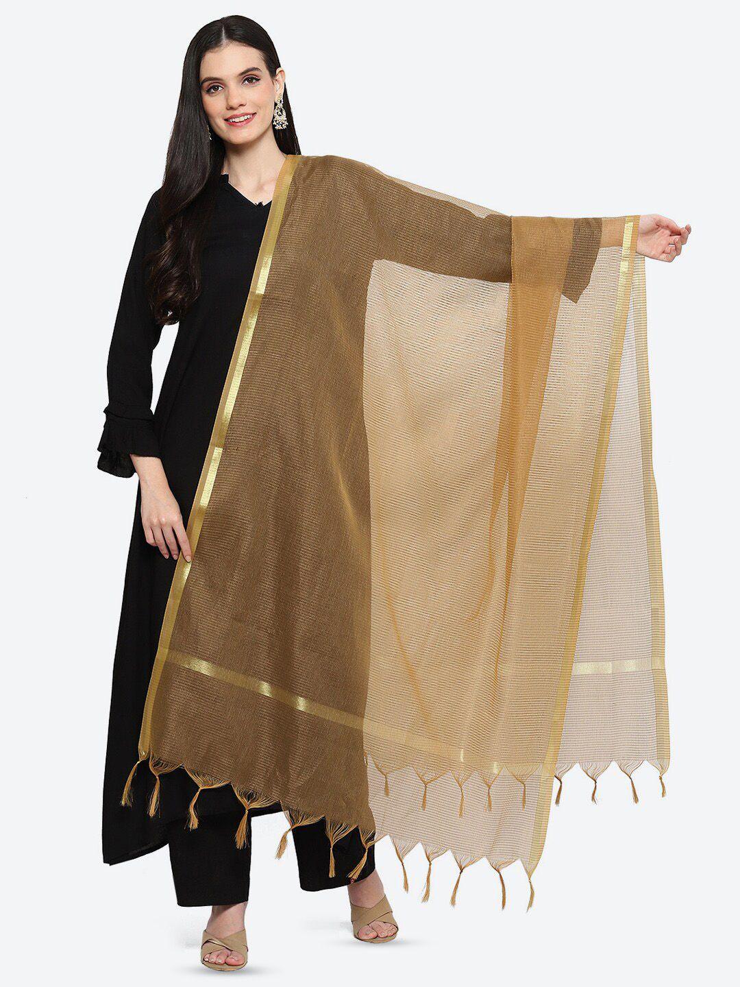 biba solid cotton zari dupatta