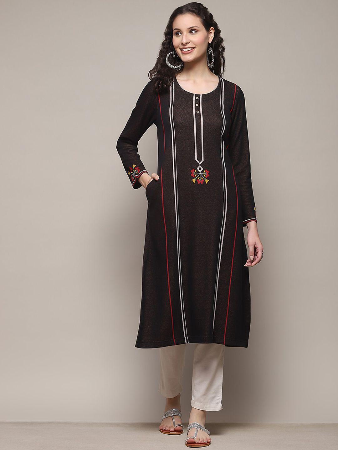 biba striped round neck kurta