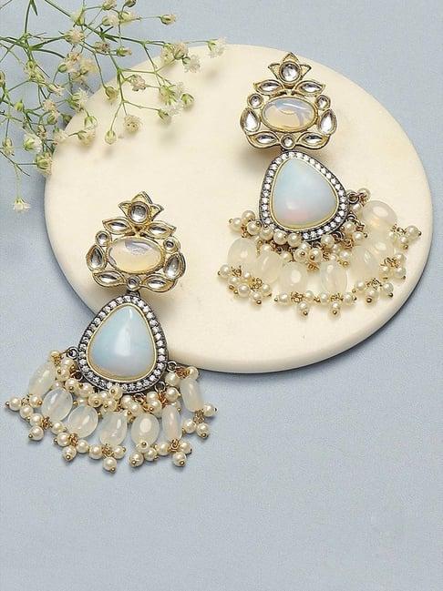 biba white dangler earrings