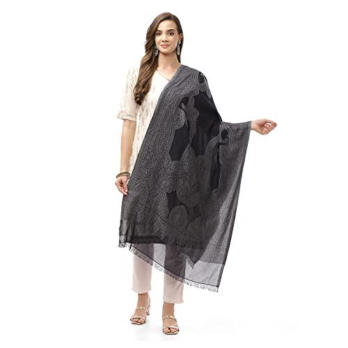 biba women's blue grey acrylic yarndyed dupatta