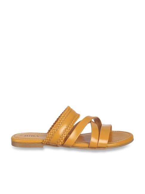 biba women's mustard casual sandals