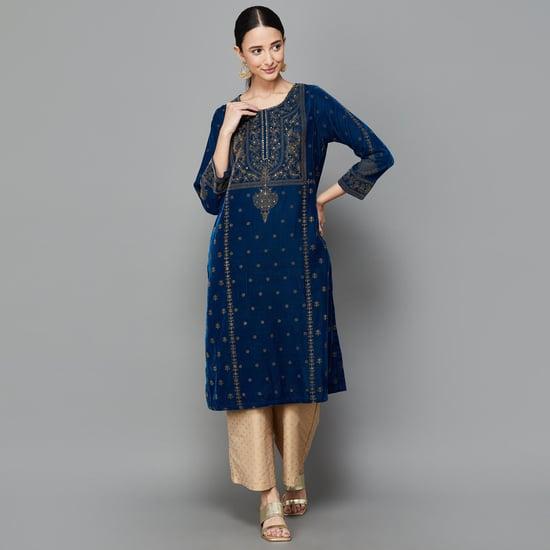 biba women embellished straight kurta