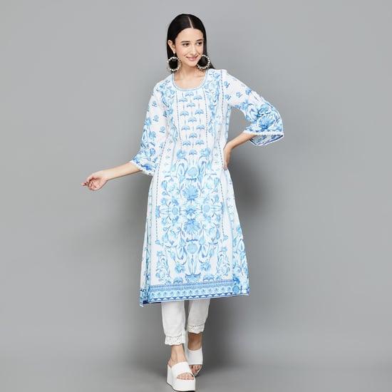 biba women floral printed a-line kurta