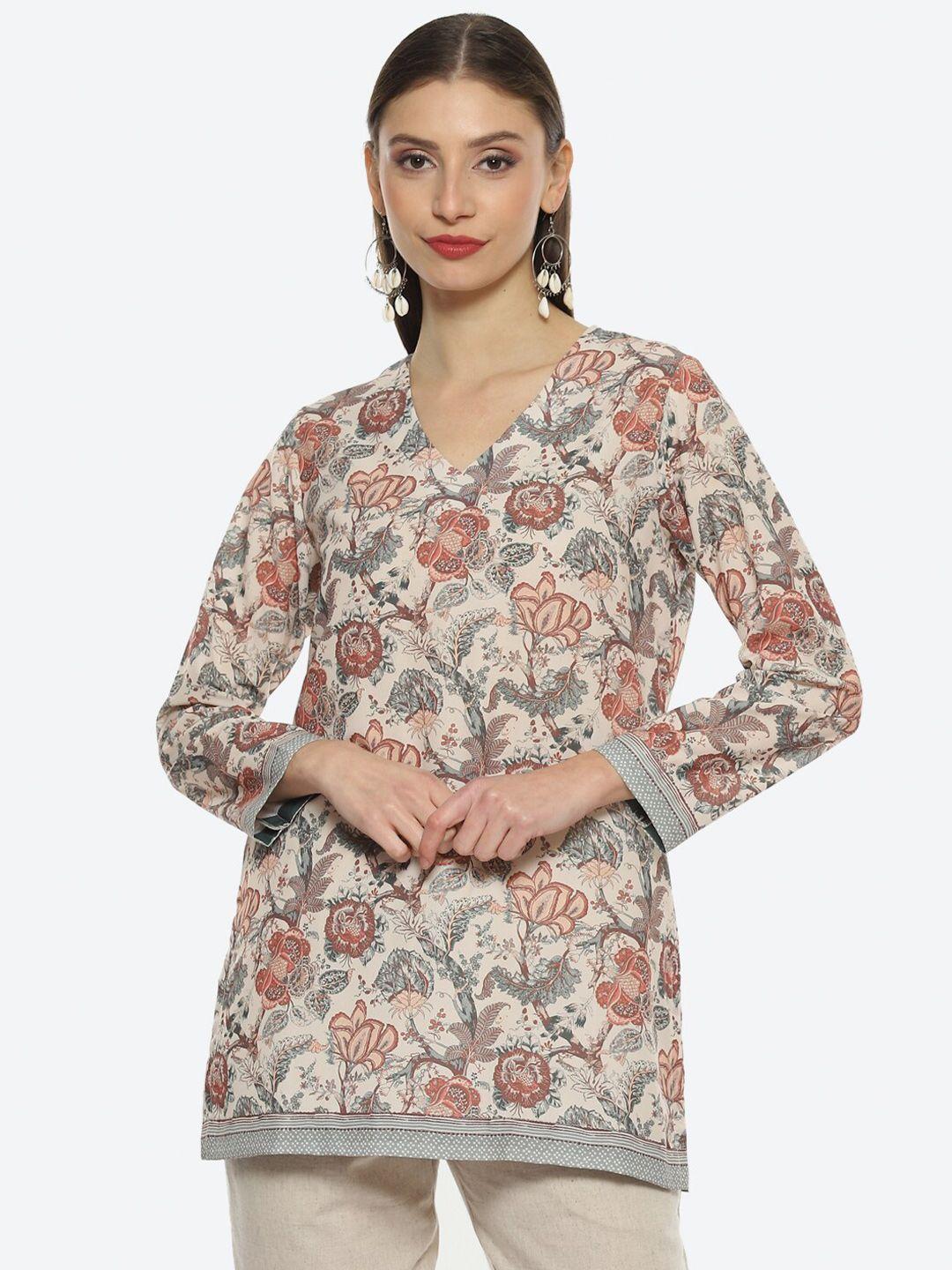 biba women floral printed v-neck kurti