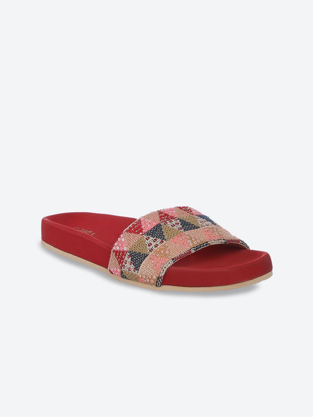biba women multicoloured printed open toe flats