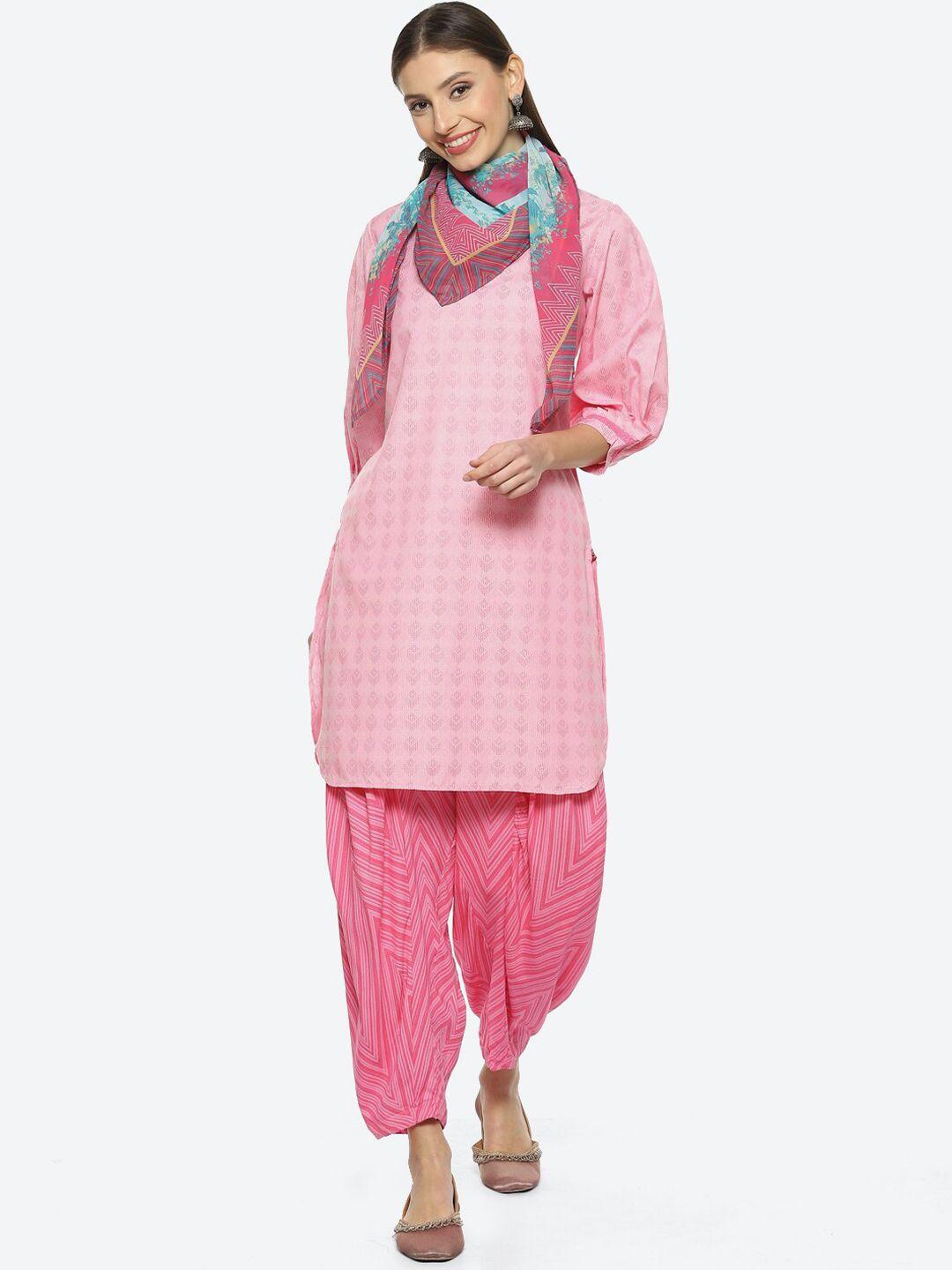 biba women printed kurta with salwar & dupatta