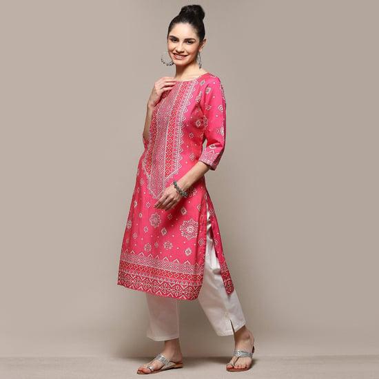 biba women printed straight kurta