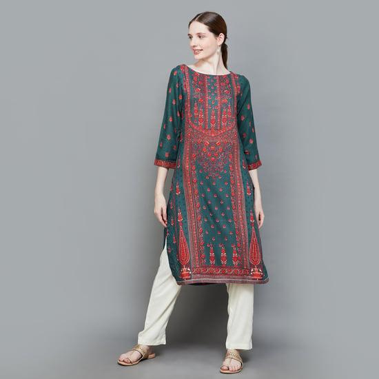 biba women printed straight kurta