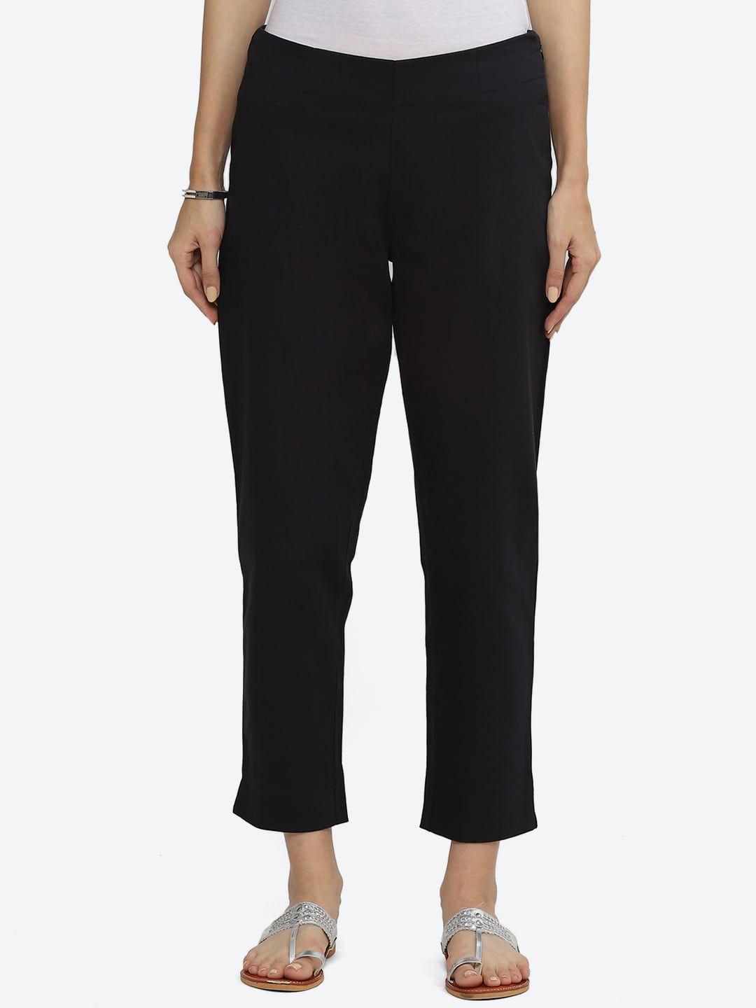 biba women relaxed mid rise trousers