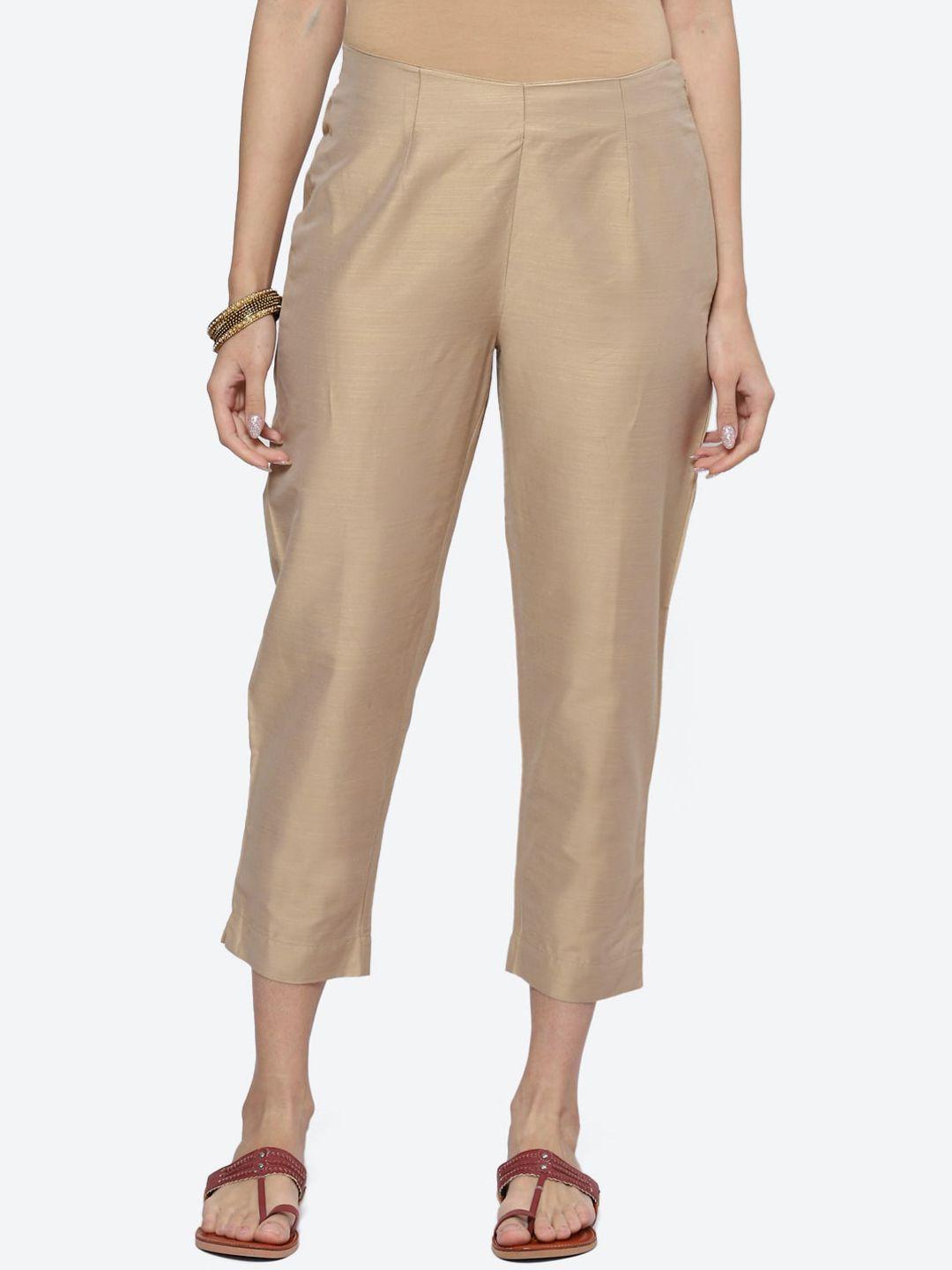 biba women relaxed mid rise trousers