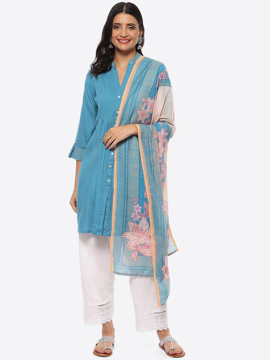 biba women straight kurta with salwar & dupatta