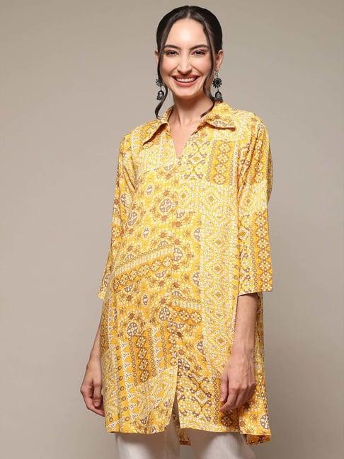 biba yellow printed tunic