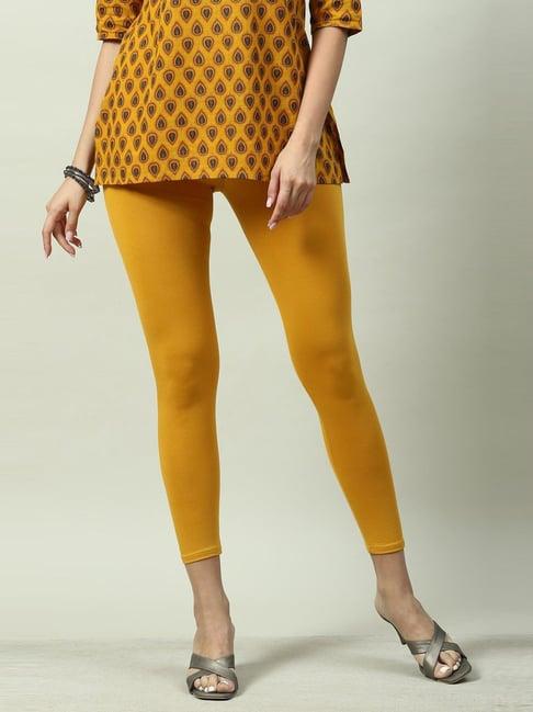 biba yellow regular fit leggings