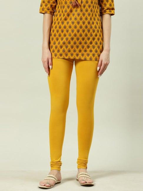 biba yellow regular fit leggings