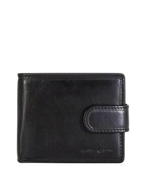 bifold wallet with coin and id window-black