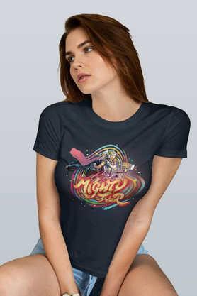 bifrost mighty thor round neck womens t-shirt - navy