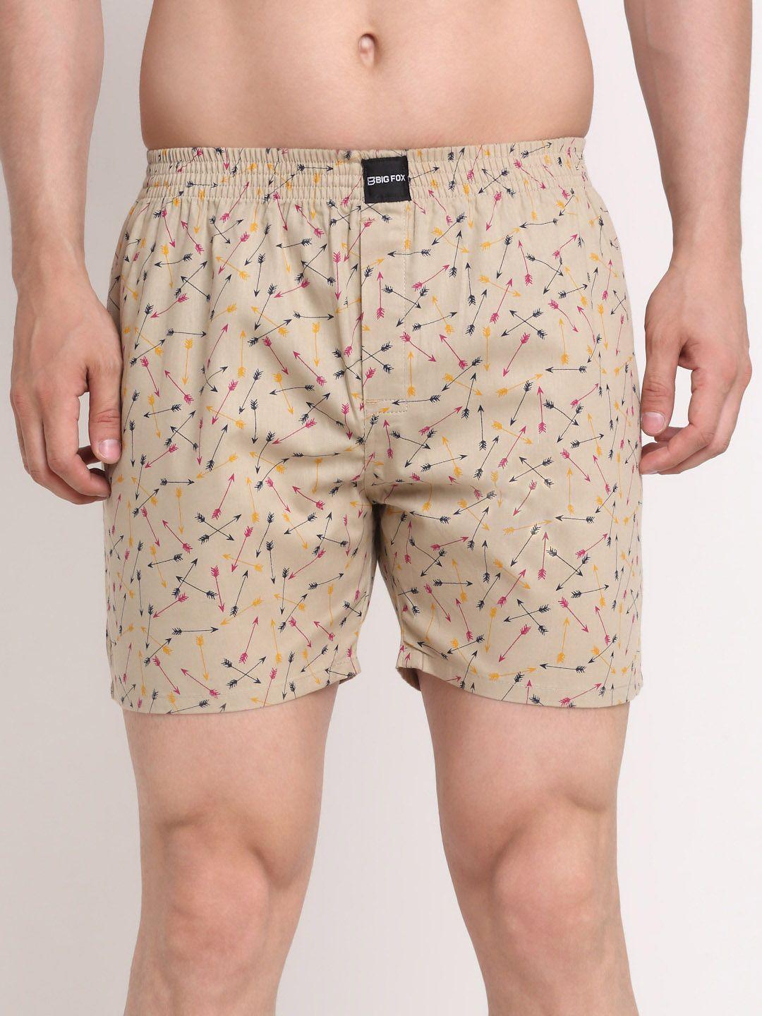 big fox men beige printed boxers