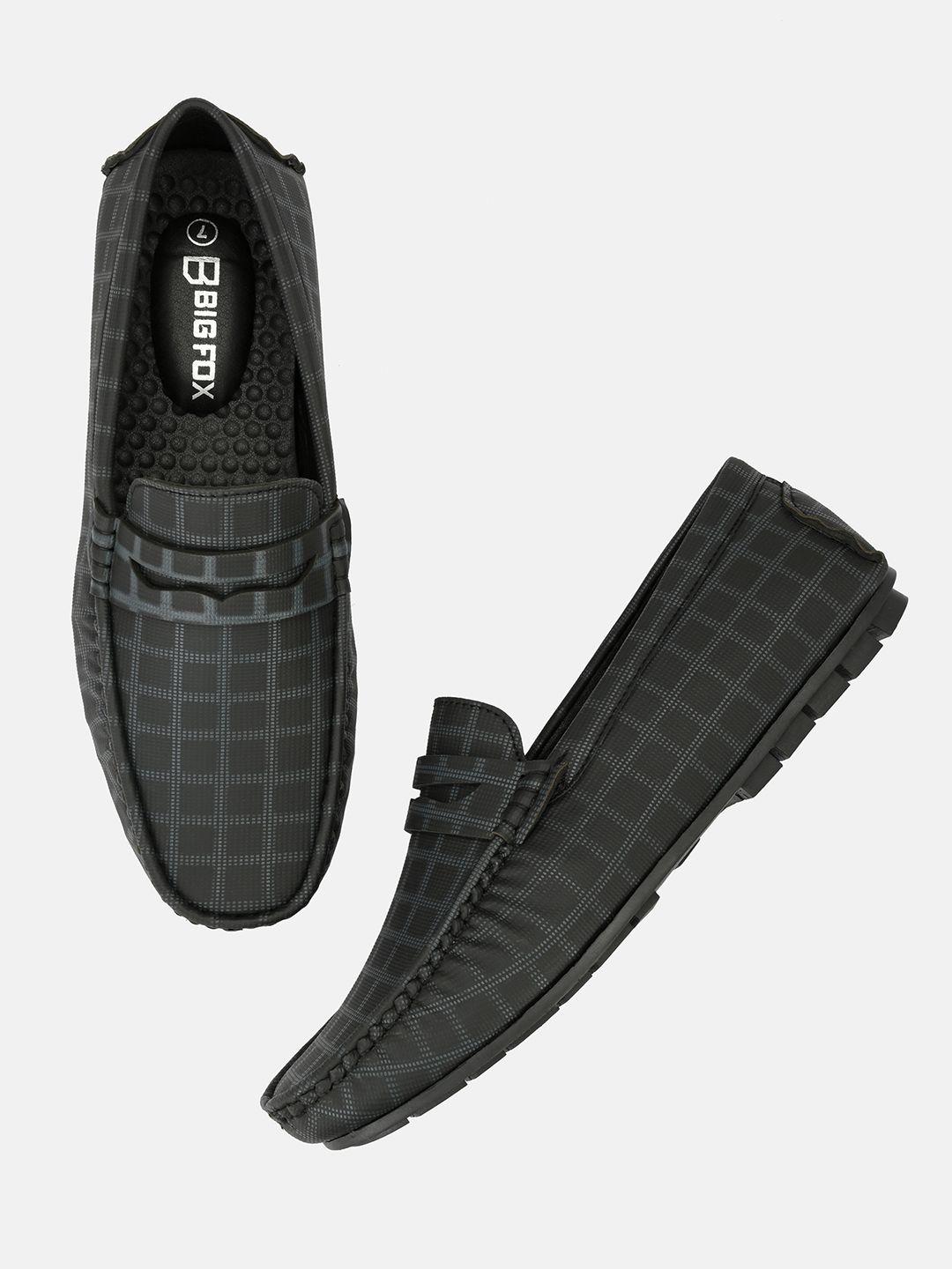 big fox men black printed loafers