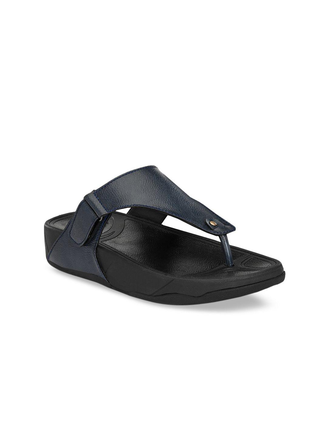 big fox men navy blue solid slip-on flip flops