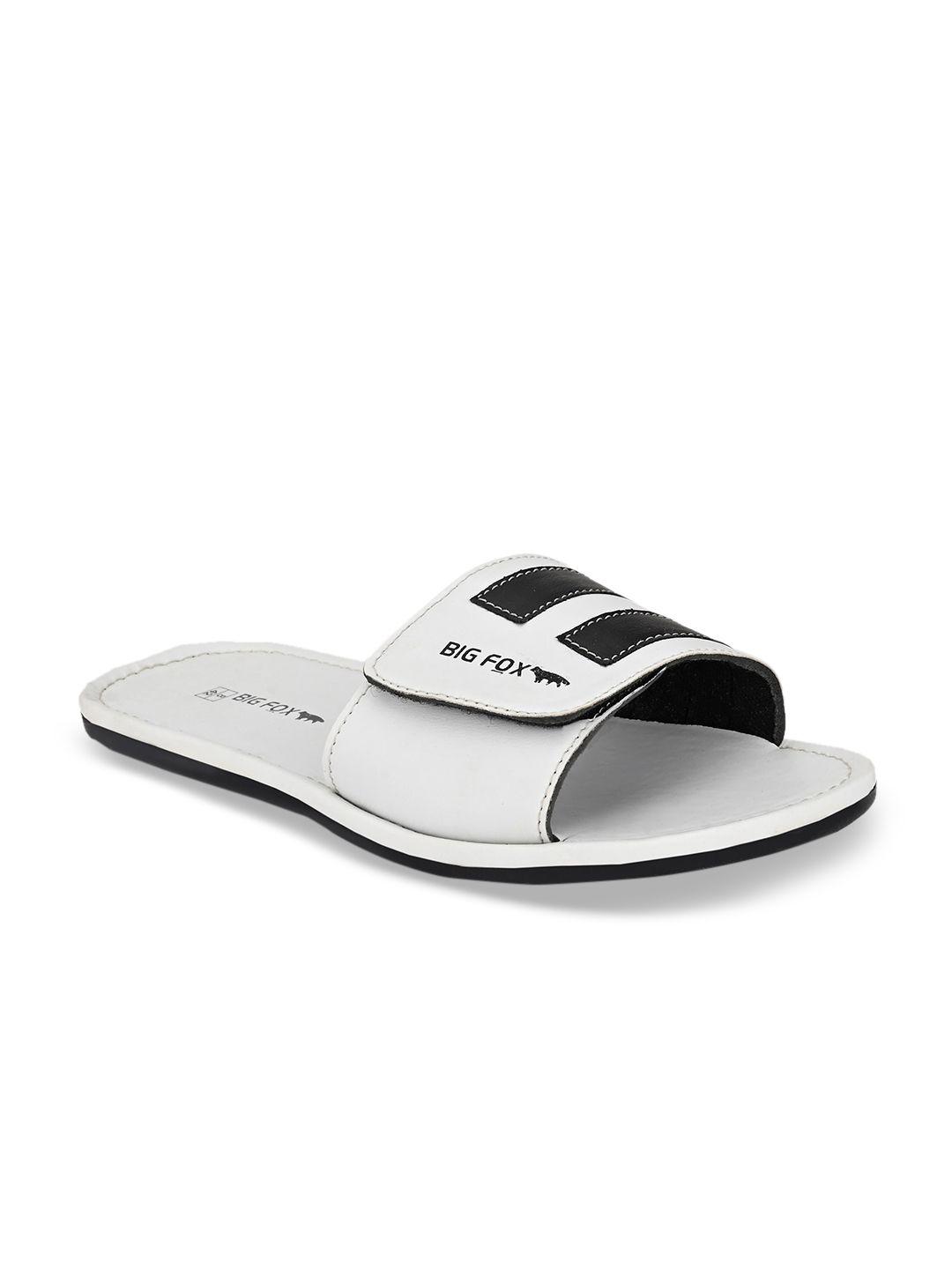 big fox men white & black solid sliders