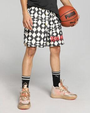 big joker geometric print basketball shorts