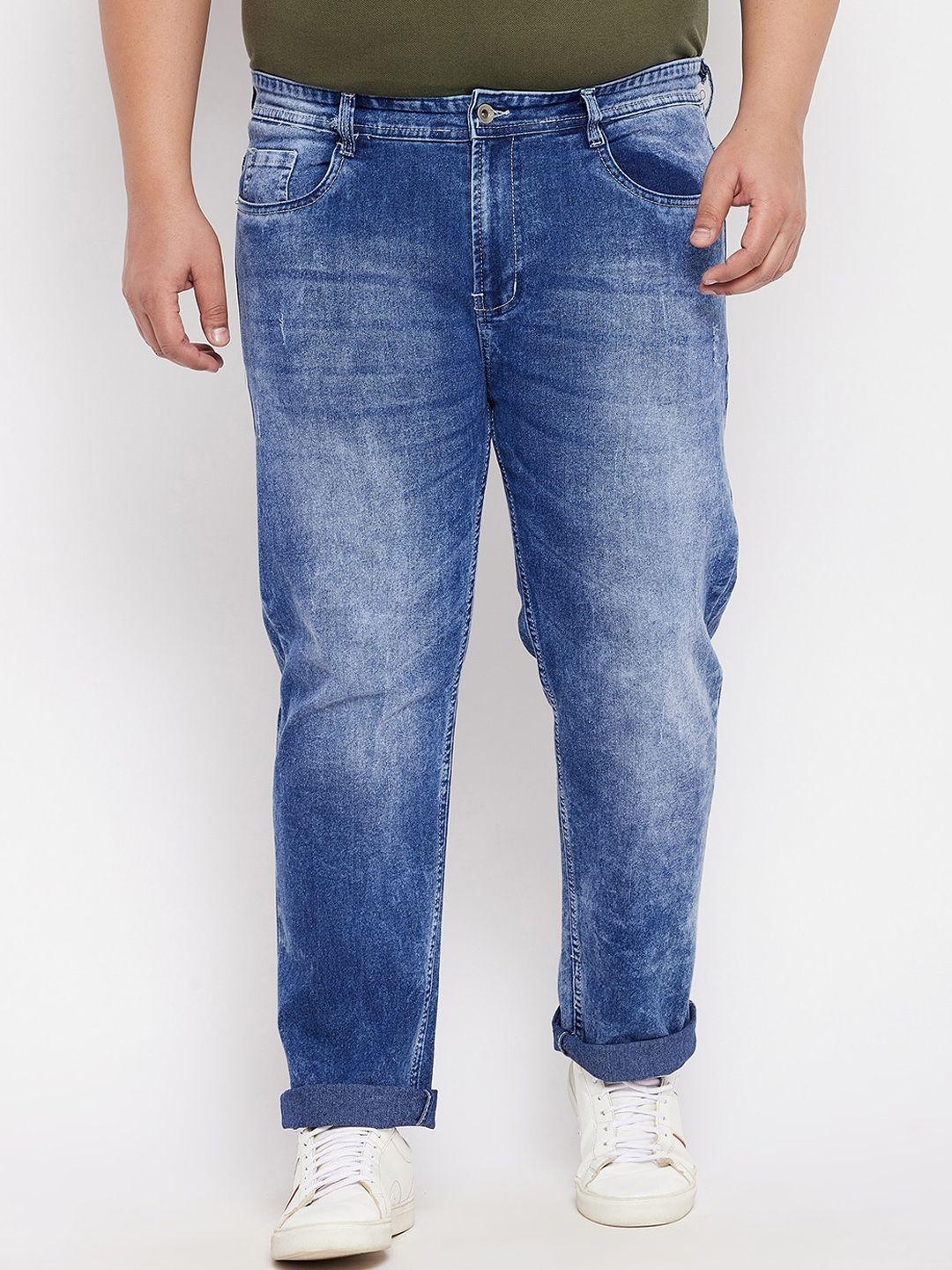 bigbanana men plus size blue comfort heavy fade stretchable jeans