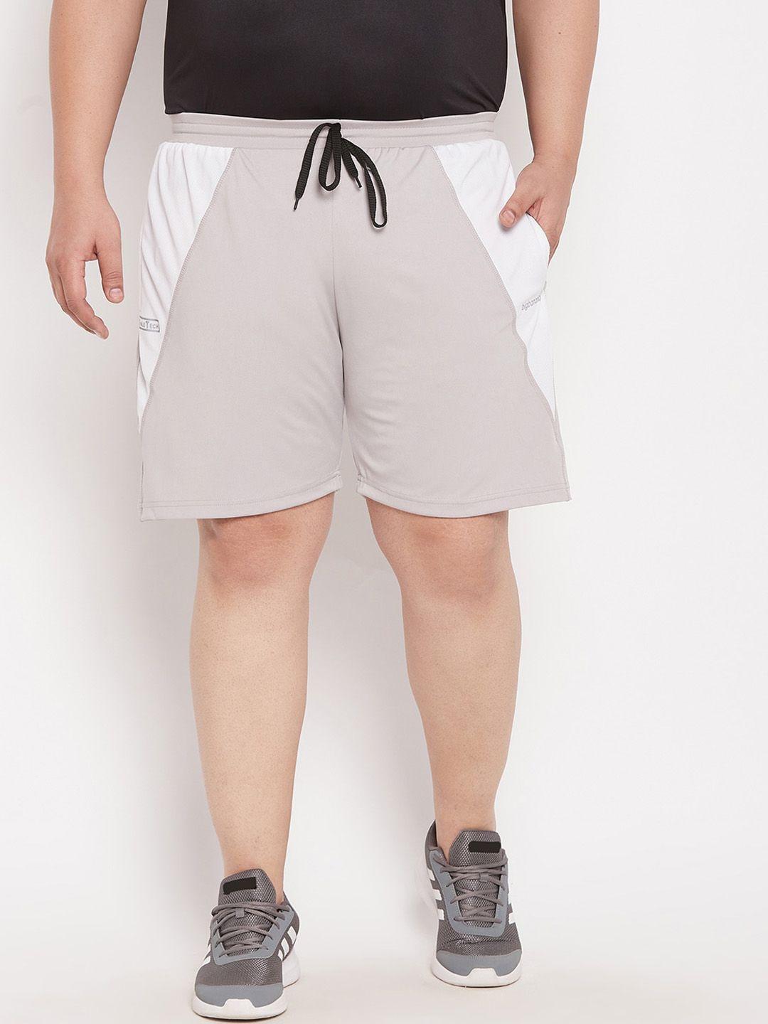 bigbanana men plus size cream-coloured sports shorts