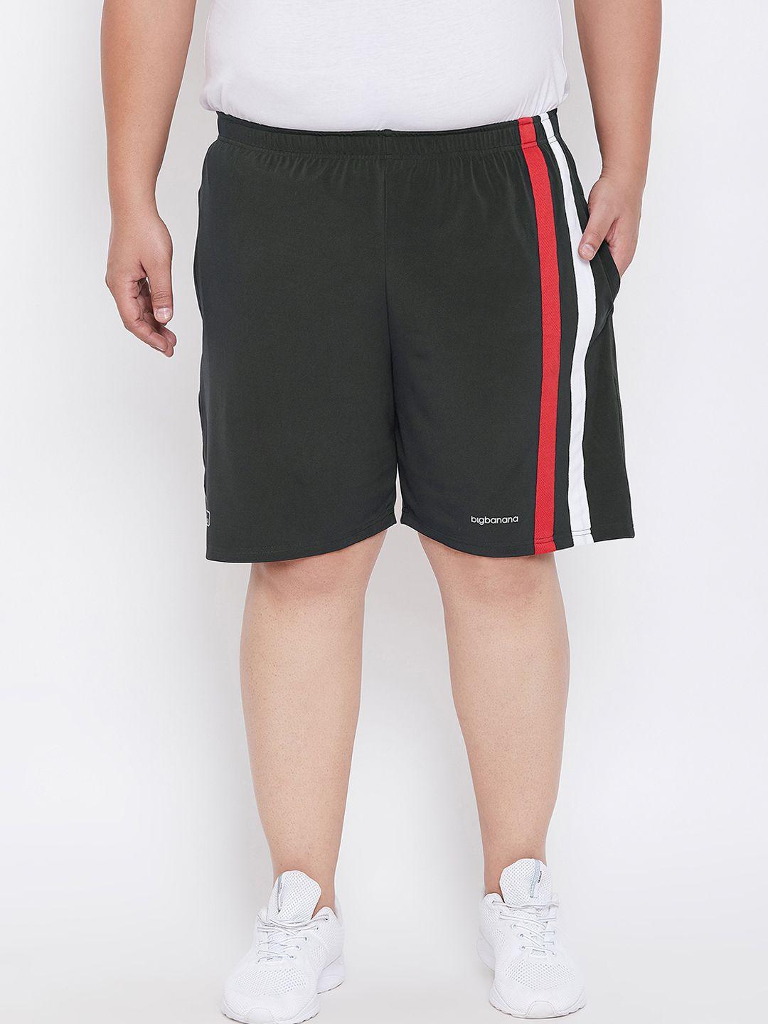 bigbanana plus size men black solid antimicrobial sports shorts
