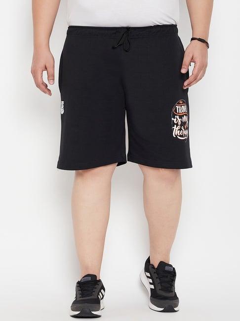 bigbanana black regular fit printed shorts