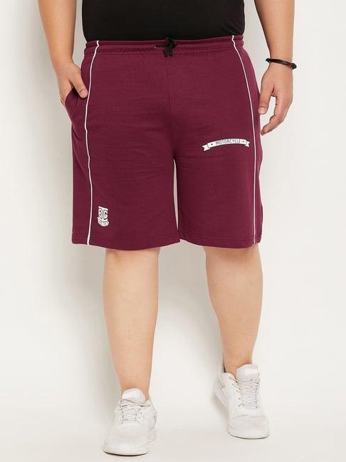 bigbanana maroon regular fit printed shorts