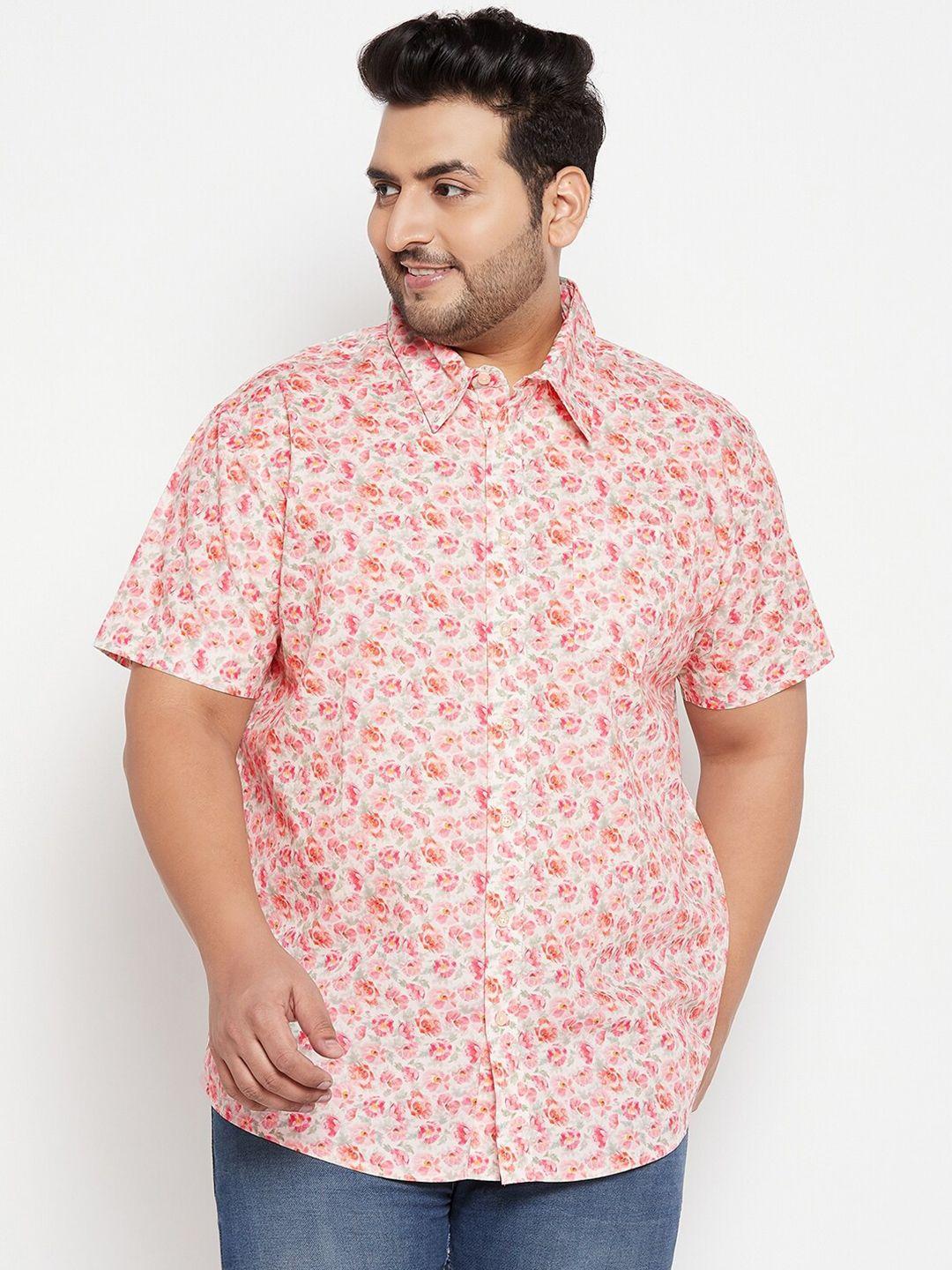 bigbanana men kamray plus size floral printed pure cotton casual shirt