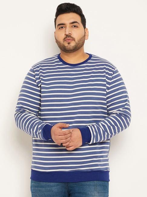 bigbanana men plus size multi striped regular fit sweatshirt