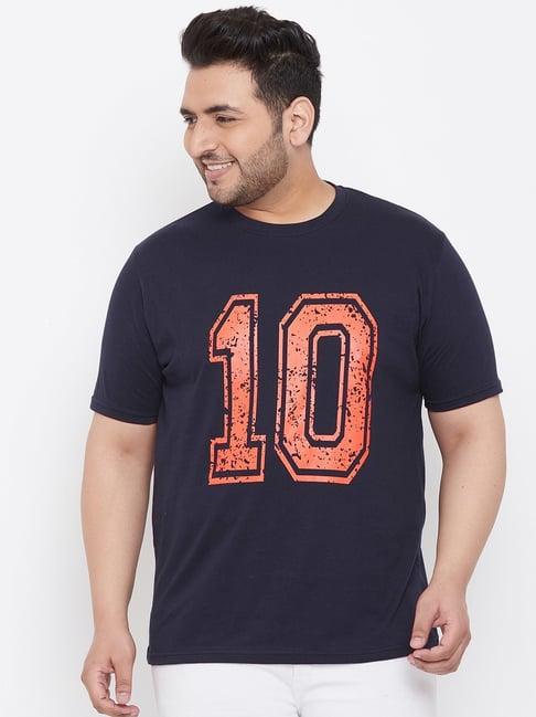 bigbanana navy blue cotton regular fit printed t-shirt