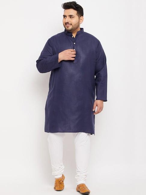 bigbanana navy blue regular fit kurta