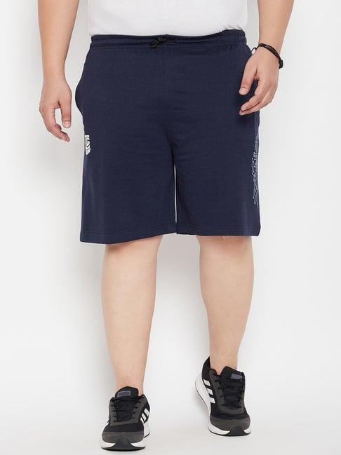 bigbanana navy blue regular fit printed shorts