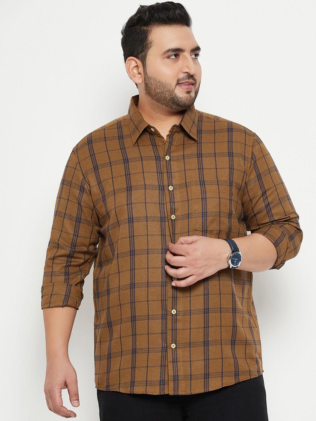 bigbanana plus size checked classic cotton casual shirt