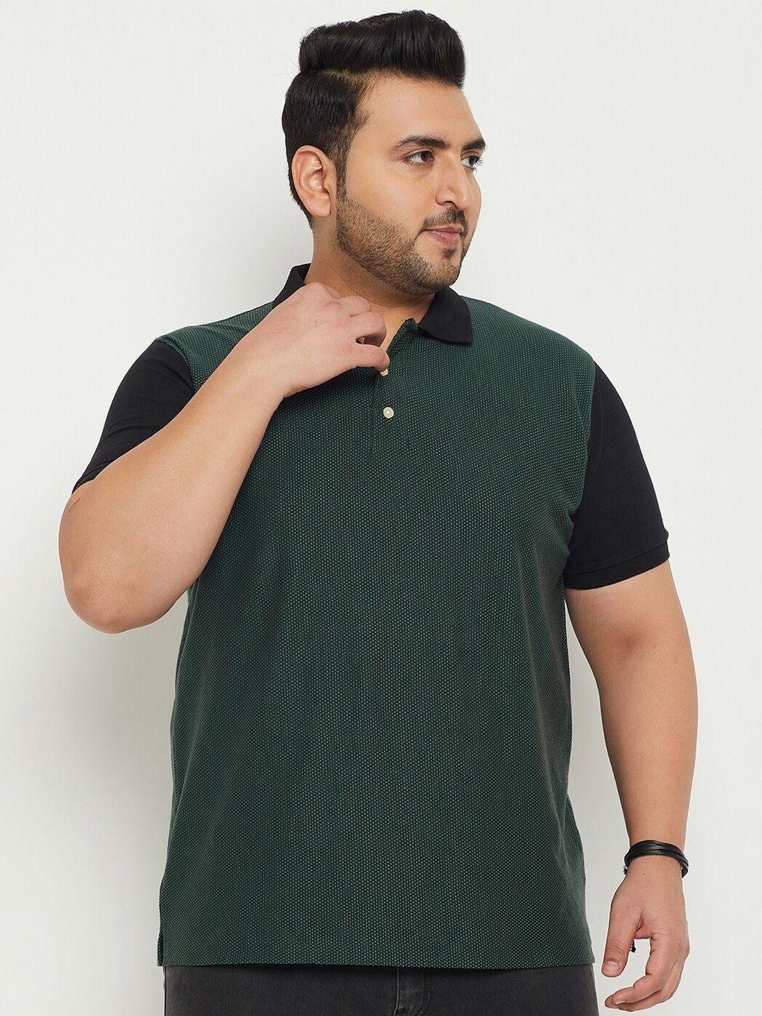 bigbanana plus size colourblocked polo collar bio finish cotton t-shirt