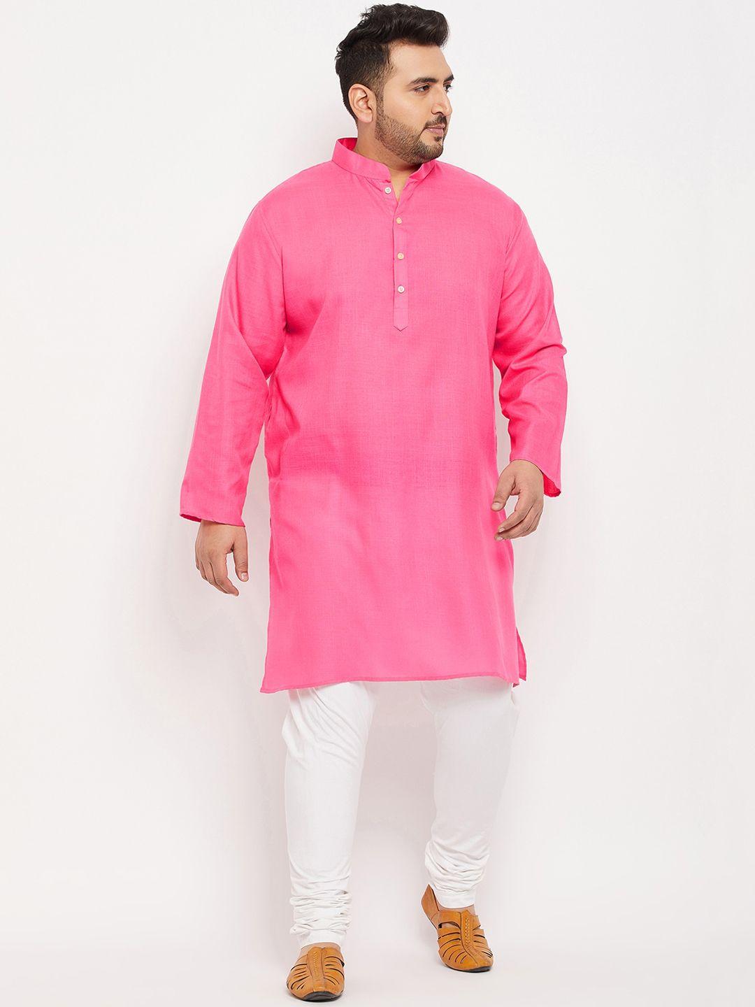 bigbanana plus size mandarin collar regular fit cotton kurta