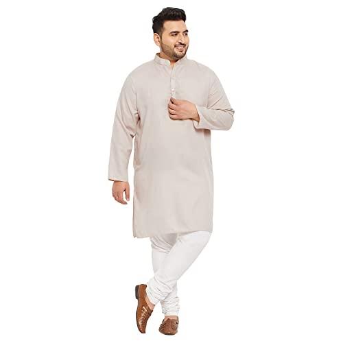 bigbanana plus size men's regular fit kurta (ullas-offwhite,offwhite,3xl)