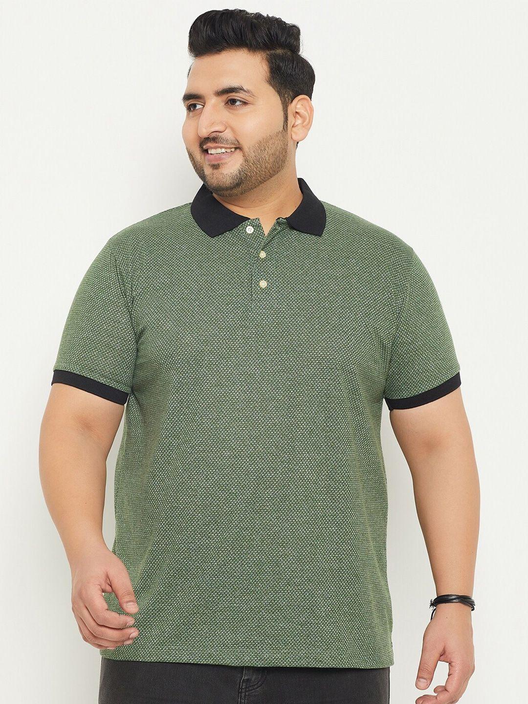 bigbanana plus size self design polo collar bio finish cotton regular fit t-shirt