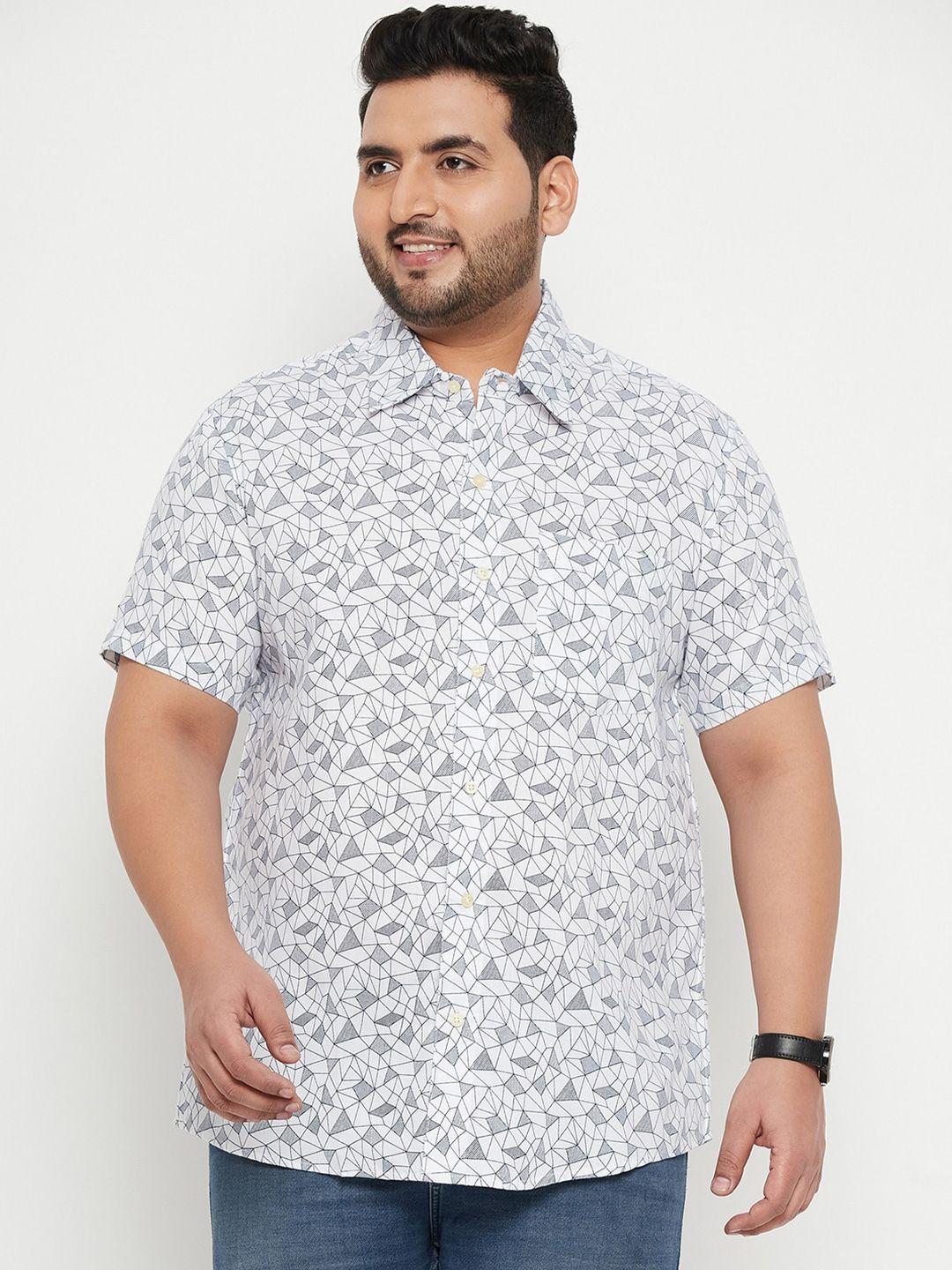 bigbanana plus size spread collar geometric printed casual shirt